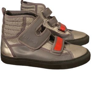 RAF Simmons Hight Top Sneakers Size 40 Grey with Red
